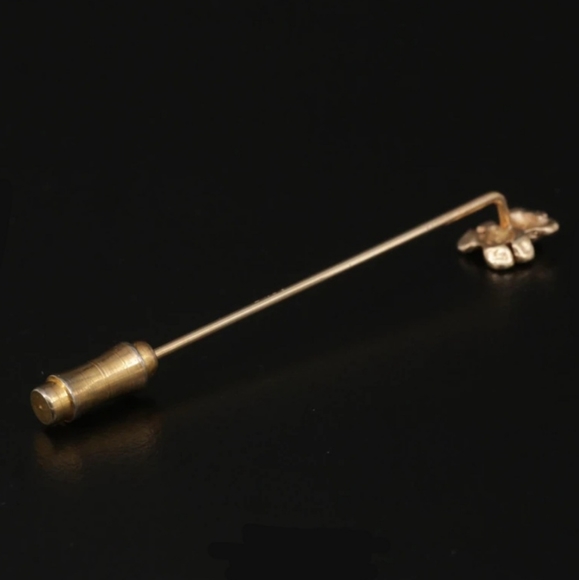 14K Yellow Gold Teddy Bear Stick Pin - Picture 5 of 6